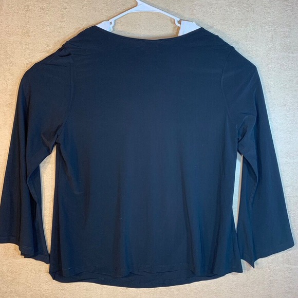 MKM Designs Women Top 3X Black Pullover Scoop Neck Embellished Classy Office VTG - Picture 5 of 11